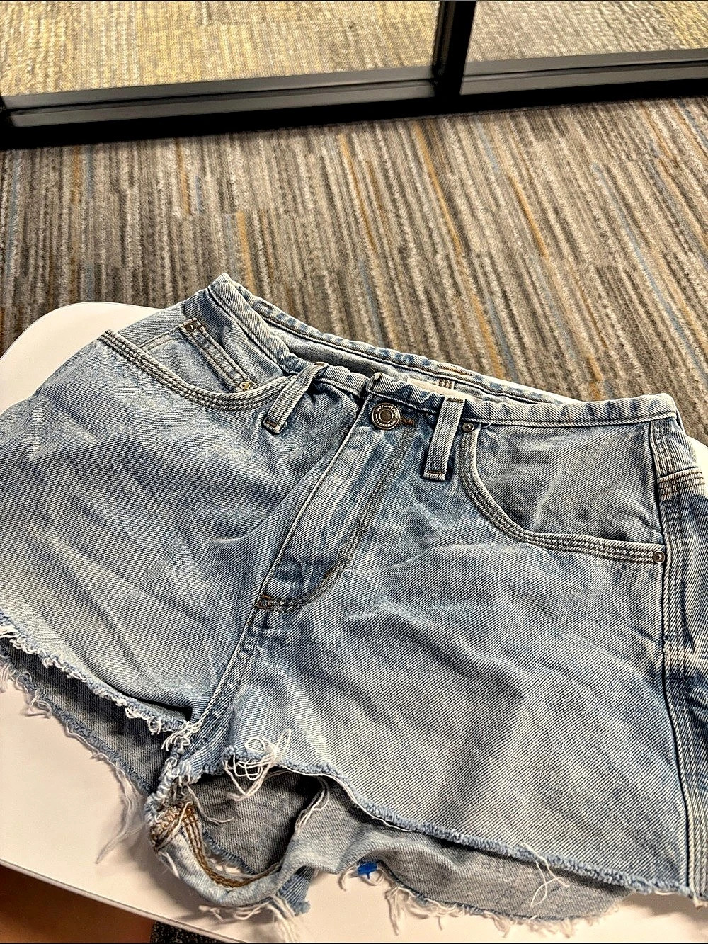 Harley Denim Short Cutoff Jean Shorts Size 4 Blue